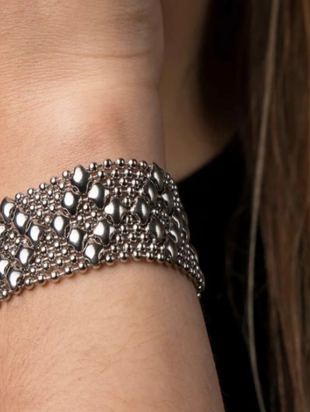 Sergio Gutierrez Liquid Metal Silver Mesh B4 Bracelet